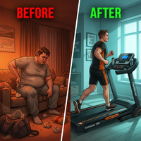 5.0 HP Folding Treadmill with 20-Level Adjustable Incline, 12Mph Speed Running Machine,Treadmill 400 Lb Capacity, Silent Brushless Motor,105 Preset Training Program Electric Treadmills for Home Use — Before & After