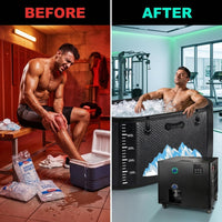 Cold Plunge Tub, 248 Gallon, 1 Horsepower, Heavy-Duty Ice Bath Tub for Athletes with Hot & Cold, Portable Inflatable Plunge Chiller with Water Treatment Kit, Immersion Therapy, Wifi (Black, 1 Set) — Before & After