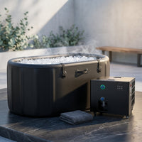 Cold Plunge Tub, 248 Gallon, 1 Horsepower, Heavy-Duty Ice Bath Tub for Athletes with Hot & Cold, Portable Inflatable Plunge Chiller with Water Treatment Kit, Immersion Therapy, Wifi (Black, 1 Set) — Studio Shot