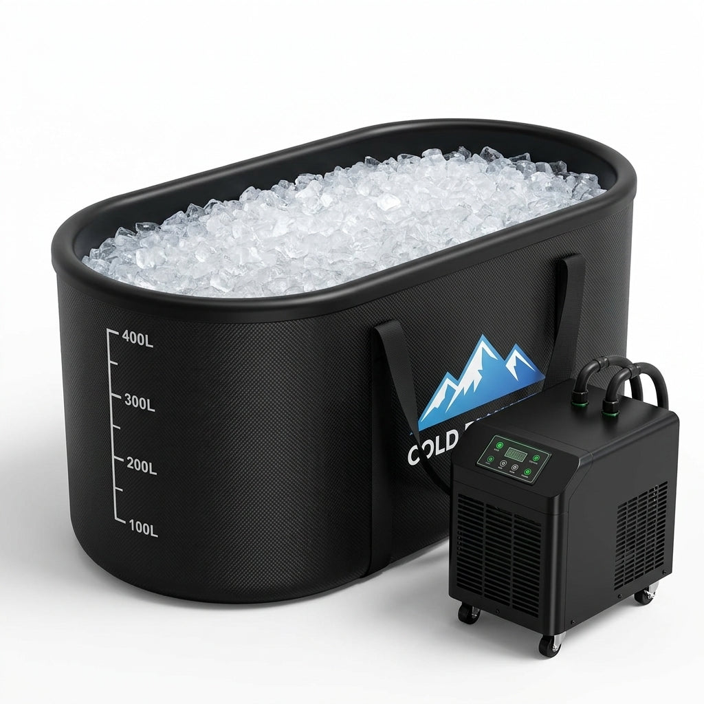 Cold Plunge Tub, 248 Gallon, 1 Horsepower, Heavy-Duty Ice Bath Tub for Athletes with Hot & Cold, Portable Inflatable Plunge Chiller with Water Treatment Kit, Immersion Therapy, Wifi (Black, 1 Set) — Studio Shot