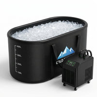 Cold Plunge Tub, 248 Gallon, 1 Horsepower, Heavy-Duty Ice Bath Tub for Athletes with Hot & Cold, Portable Inflatable Plunge Chiller with Water Treatment Kit, Immersion Therapy, Wifi (Black, 1 Set) — Studio Shot