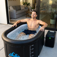 Cold Plunge Tub, 248 Gallon, 1 Horsepower, Heavy-Duty Ice Bath Tub for Athletes with Hot & Cold, Portable Inflatable Plunge Chiller with Water Treatment Kit, Immersion Therapy, Wifi (Black, 1 Set) — Lifestyle