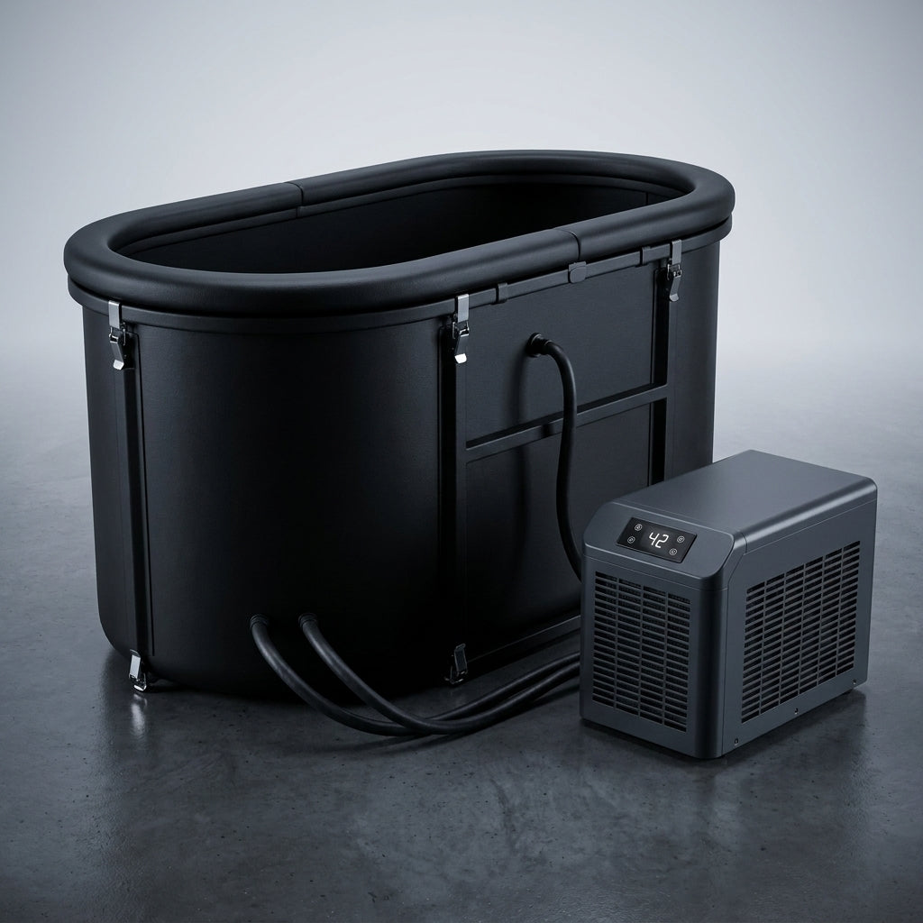 Ice Bath Chiller & Cold Plunge Tub Bundle, 1/3HP Cold Plunge Chiller with Built-In Pump & Filter, 148Gal Insulated Ice Bath Tub for Cold Therapy, Recovery, Muscle Relaxation & Wellness at Home — Studio Shot