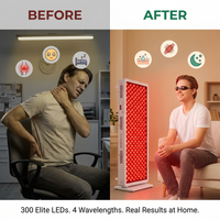 Red Light Therapy Panel, 4 Wavelengths Full Body Infrared Light Therapy, 300 Elite Grade Dual Chip Leds, FSA-HSA Red Light Device at Home, Ideal for Body, Face. Modular Design. — Before & After