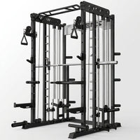 Smith Machine for Home Gym, Multi-Function M12 Power Cage with Cable Crossover System, Squat Rack with Smith Bar and More Attachment — Studio Shot