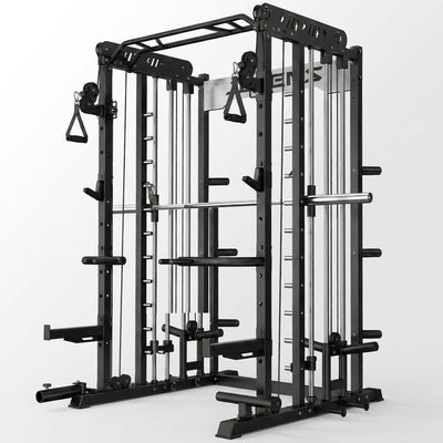 Smith Machine Home Gym Designed for Full Body Workouts, Cable Crossover System, Power Cage, Multi-Function