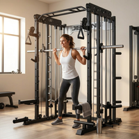 Smith Machine for Home Gym, Multi-Function M12 Power Cage with Cable Crossover System, Squat Rack with Smith Bar and More Attachment — Lifestyle