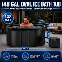 Ice Bath Chiller & Cold Plunge Tub Bundle, 1/3HP Cold Plunge Chiller with Built-In Pump & Filter, 148Gal Insulated Ice Bath Tub for Cold Therapy, Recovery, Muscle Relaxation & Wellness at Home